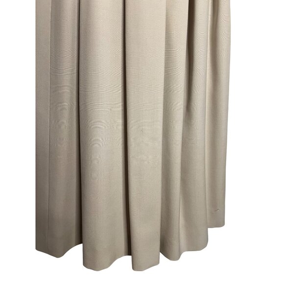 Vintage Jaeger Pure Wool Tan Skirt Midi Pleated Size 8 Y2K Professional - Picture 6 of 11